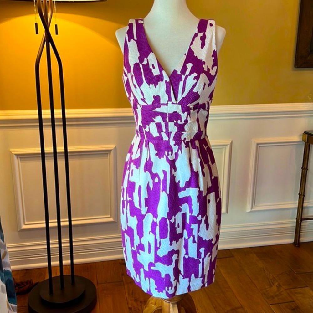 Trina Turk Purple and White Dress